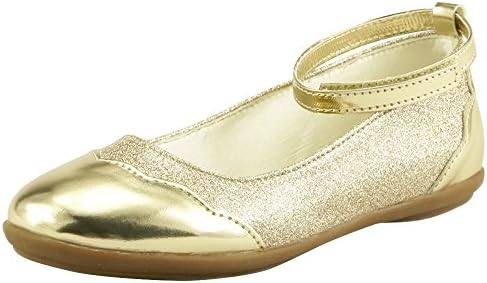 The Doll Maker Metallic Two Tone Glitter Strap Flat