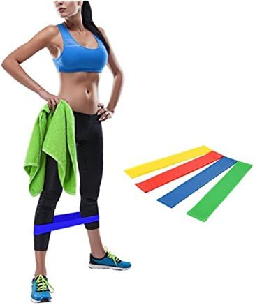 Resistance Loop Exercise Bands, Backever Set of 4 Stretch Workout Bands Kit with Carry Bag for Workout & Physical Therapy Pilates Yoga Rehab Strength Training (Set of 4)