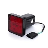 CZC AUTO Red Lens Trailer Hitch Cover with 12 LED Brake Light Fit 2" Receiver