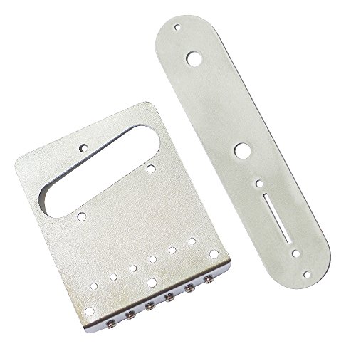 Wanby Professional 6 String Saddle Bridge Plate Beautiful Decorative Pattern for Tele Electric Guitar (slive) - Thumbnail 4