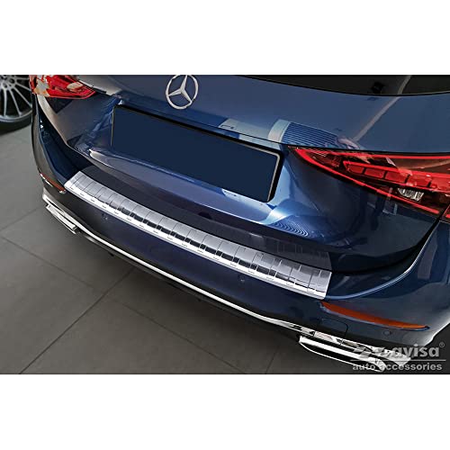 Avisa Stainless Steel Rear bumper protector compatible with Mercedes C-Class AMG Estate (S206) 2021- Ribs
