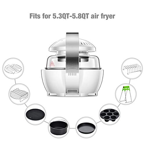 8 inch Air Fryer Accessories for Gowise USA Cozyna Airfryer XL 5.3QT - 5.8QT, Deluxe Deep Fryer Accessories Set of 8/12 (8)