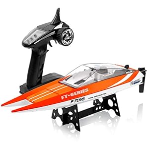 Remote Control Boats for Pools and Lakes – SUPER JOY FT016 2.4Ghz RC Racing Boat for Kids or Adults -30KM/H TOP Speed -150M Control Distance -Electronic Remote Control Boat for Boys or Girls