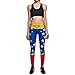 Xize Women 3D Printed Wonder Workout Fitness Leggings Slim Yoga Pants High Waist Gym Running Sport Push Up Tights