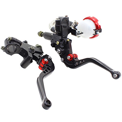 FXCNC Racing Universal Motorcycle 7/8" 22mm CNC Brake Clutch Master Cylinder Hydraulic Lever Reservoir Set for 125-400CC Sports Motorbike Scooter