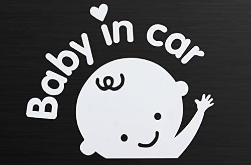 Vinyl "Baby in Car" Waving Baby on Board Safety Sign Auto Car Decal Sticker