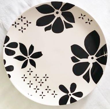 ALYSON Black &amp; White Heavy Ceramic 11" Dinner Plate (Set of 2)