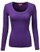 H2H Womens Basic Slim Fit Soft Short ans Long Sleeve Scoop Neck Cotton T-Shirt