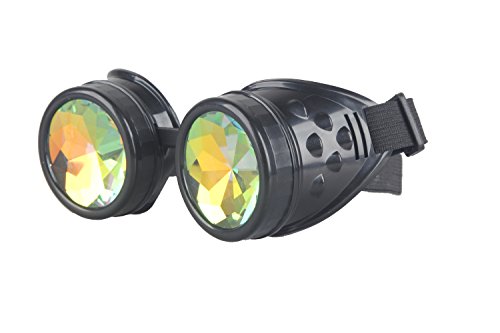 Kaleidoscope Rave Rainbow Crystal Lenses Vintage Goggles Glasses - Thumbnail 3