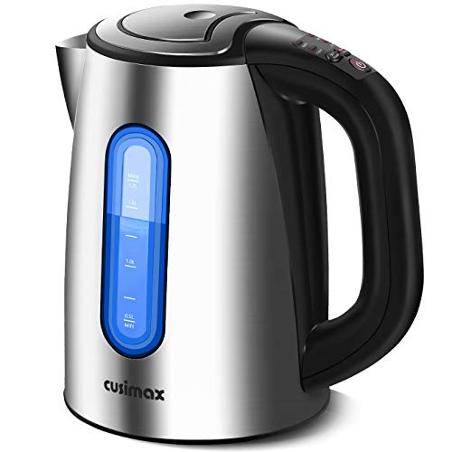 CUSIMAX Electric kettle 1.7L Water Kettle Variable Temperature Control Keep Warm function for Tea and Coffee, 1500W Stainless Steel Kettle with Auto Shut-Off and Boil-Dry Protection, BPA-free