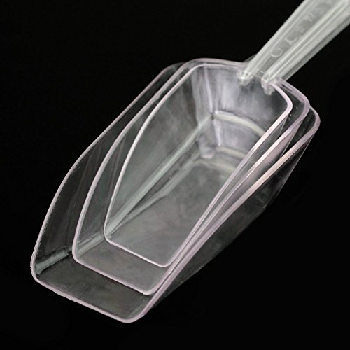 Freedi Set of 3 Plastic Kitchen Scoops Reusable Acrylic Clear Scoop for Ice Sugar Sweet Candy Bar Wedding Party Buffet Favor
