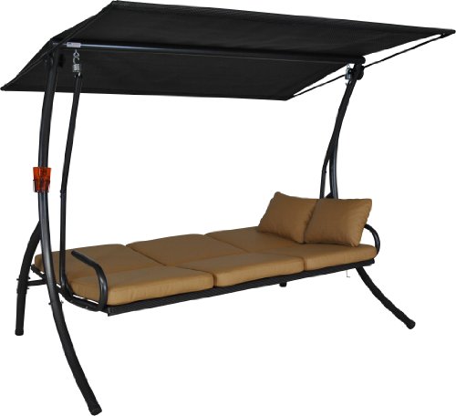 Angerer 441500/184/21 Premium Elegance Hollywoodschaukel, Design Leder karamell – Bild 3