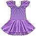 YiZYiF Girls Kids Ballet Dancewear Skating Dress Leotard Skirt Outfit Clothes Purple 5-6