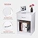 INTEY White Nightstand, Bedside Table with Drawer and Storage Shelf, End Table for Bedroom Living Room Home Furniture