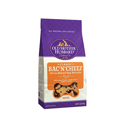 Old Mother Hubbard Classic Crunchy Natural Dog Treats, Bac'N'Cheez Mini Biscuits, 5-Ounce Bag