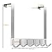 Over The Door Hanger Hook, Stainless Steel Heavy Duty Organizer Hooks Hanger, 6 Hooks Rack for Heavy Coat, Big Bags, Towel, Robe