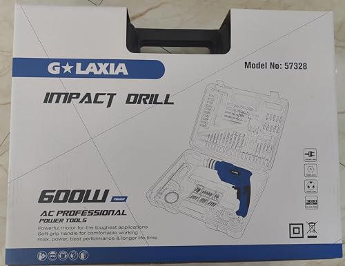 G LAXIA 550W Hammer Drill, Speed Variable 3000 RPM, 13mm Chuck, Electric Hammer and Drill 2-in-1,Package Contains 105 Accessories