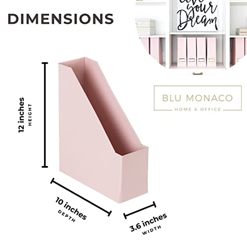 BLU MONACO Set of 6 Foldable Pink Cute Magazine Holders with Gold Label ...