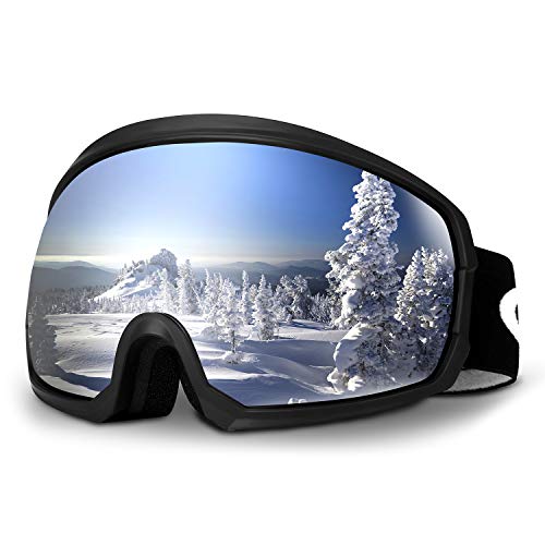 Moongo Tool Ski Goggles, Snowboard Snow Goggles for Men Women Winter Glasses OTG Design Anti-Fog 100% UV400 Protection Anti-Slip Strap Compatible for Ski Helmet, Outdoor Gear - Thumbnail 7
