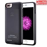 The World's Thinnest iPhone 7 plus case battery, iphone 7 plus rechargeable case with 4000mAh capacity iphone 7 plus case charger (Black 5.5
