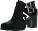 Room Of Fashion Ankle Bootie with Low Heel and Cut-Out Side Design Black 7.5