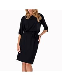 Tueenhuge - Vestido tipo lápiz largo hasta la rodilla, mangas 3 4, para mujer, suelto