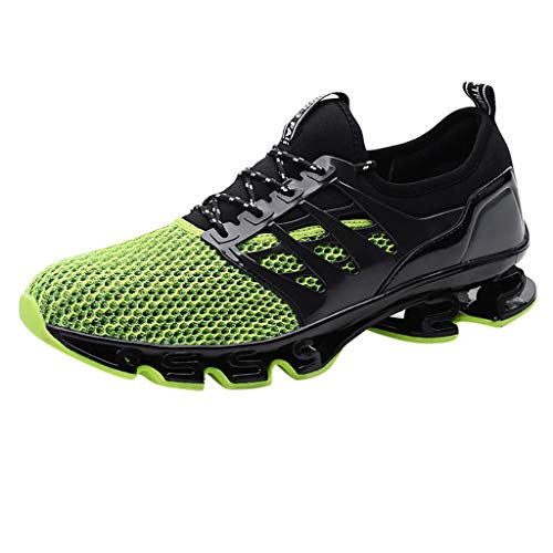 Couple Outdoor Shoes Mesh Breathable Wear Running Shoes Mens and Womens Wild Sneakers Shoes(Green,43)
