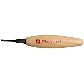Flexcut Wood Carving Tools | Micro Parting Tool | 45 Degree 3mm | Razor Sharp 1095 High Carbon Steel Blade for Miniature &amp; Fine Detail Work | Ergonomic Ash Hardwood Handle | MT33 | Made in the U.S.A.