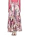 CHARTOU Women's Elegant Summer Full Length Boho Floral Print Pleated Chiffon Long Maxi Skirt Dress