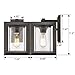 Emliviar Indoor Outdoor Wall Sconce 2 Pack, Oil Rubbed Bronze Finish with Seeded Glass Shade, 2083-B1