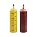 Houseables Food Squeeze Bottle, Syrup Bottles, Clear, 8 Oz, With Measurements, Red Cap, Plastic Storage, Reusable Ketchup Dispenser, For Cooking Oil, Paint, Sauces, Sauce, Squirt, Pancake, Mustard