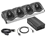 Motorola MC9000 4 Slot Charging Cradle - CHS9000-4001C / AC Line Cord / Power Supply / Compatible with MC9090 MC9190 MC9060 (Renewed)