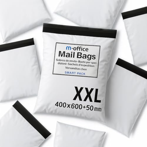 m-Office Shipping Bag 200 uds XXL (400×500+50 mm) – Shipping Envelopes | Vintage Clothing Bags | Packaging Packages Shipping Bags | Online Shipping Bags
