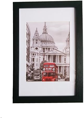 MOYI Vintage Picture Poster Frame with Clear Plastic Window,White Mat,Black Border to Display Pictures 6x8 inch with Mat or 8x10 inch without Mat