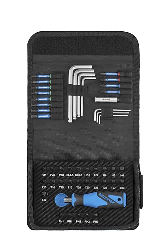 GEDORE TC 666 H‑047 Bit Kit, 47 Pieces, Torsion Bits 25 mm and 50 mm, Bit Screwdriver, Allen Key Hex 1.5-6 mm, Bit Holder, Textile Bag