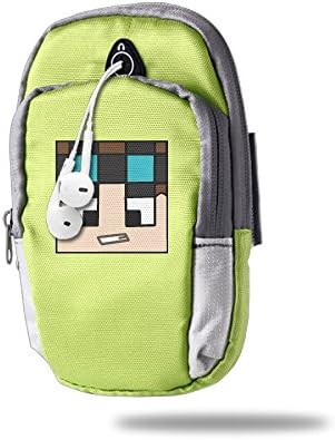 Asenra Arm Bag Men's/Women's Youtube Dantdm Cartoon Face KellyGreen Outdoor Sports Portable Arm Bag Arm Pouch Wrist Wear Arm Sleeve Arm Pocket Armband
