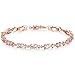 Bamoer Luxury Slender Rose Gold Plated Bracelet with Sparkling 5 Style Cubic Zirconia Stones to Choice