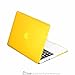 TOP CASE - Rubberized Hard Case for 13-Inch Macbook Pro A1425 and A1502 Bundle with Sleeve, Silicone Keyboard Cover, Clear Screen Protector and Mouse Pad - Yellow