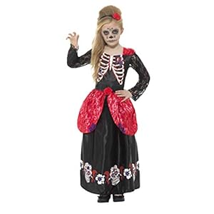 Comprar Disfraz De Chica Deluxe Del Día De Muertos Con Vestido Y Diadema - Varias Tallas - Tienda Online Envíos Baratos o Gratis