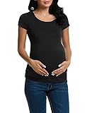 HOTOUCH Maternity & Nursing T-Shirt Top with Easy Breastfeeding Openings Top Black S