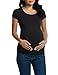 HOTOUCH Maternity & Nursing T-Shirt Top with Easy Breastfeeding Openings Top Black S