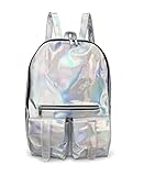 Silver Hologram Women Backpacks Reflective Mirror Surface Backpack Girls School Bookbag