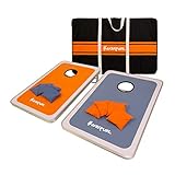 Harvil Aluminum-Framed Cornhole Bean Bag Toss Game Set with 8 Double-Lined All-Weather Bean Bags and Carrying Case