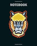 Paperback Notebook: angry alpaca head mascot - 50 sheets, 100 pages - 8 x 10 inches Book