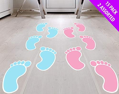 WOW 15 BABY FOOTPRINTS FOR BABY SHOWER PARTY - PINK