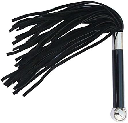 MSsmart (TM) Suede Leather Whips With Cute Color Smooth Handle for Couples Role Play Flogger kit,Black