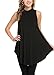 12 Ami Basic Solid Long Flowy Tank T-Shirt Tunic Black S,Small
