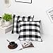 Buffalo Check Plaid Throw Pillow Covers Set of 2, Farmhouse Square Decorative Pillow Cushion Covers for Sofa Couch Living Room Sofa Outdoor Indoor,Black and White,18 x 18 Inches