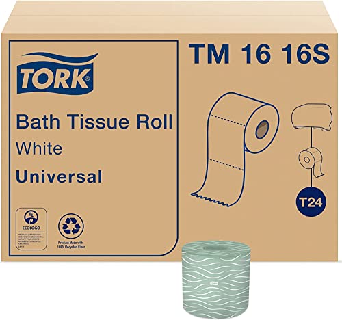 Tork Universal tm1616s Bad Tissue Rolle, 2-lagig, 10,2 cm Breite x 9,5 cm Länge, weiß (Fall von 96 Rollen, 500 Pro Rolle, 48.000 Blatt)