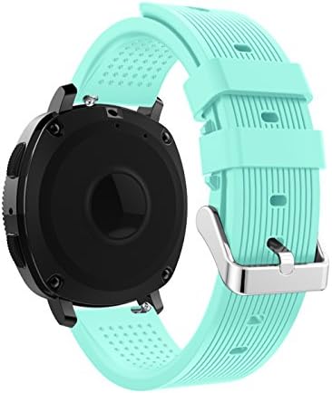 Watch Strap, BTChoice Soft Silicone Replacement Band Wristband Watch Bracelet Stainless Steel Buckle For Samsung Gear Sport Smart Watch (Cyan)